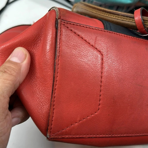 Coach Candice Colorblock legacy handbag red and blue - Picture 6 of 7